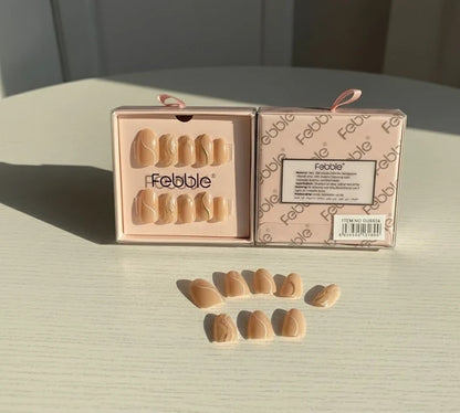 Febble - Nude Marble Swirl Press-On Nails